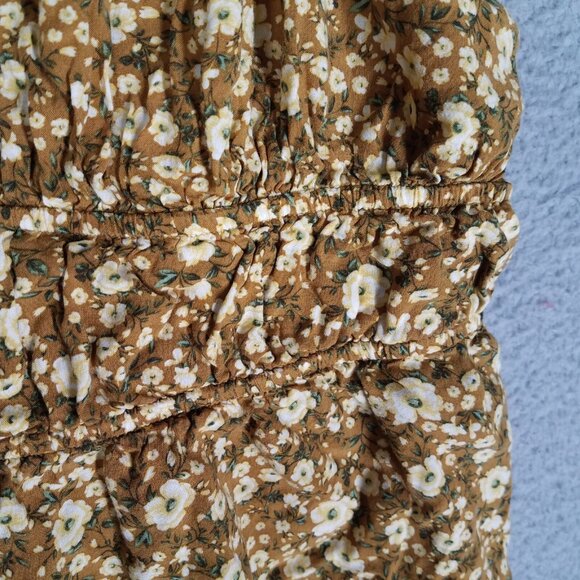 Old Navy Tank Top Women's 2X Floral Cottagecore Crop Brown Cream Summer Feminine - Picture 4 of 12